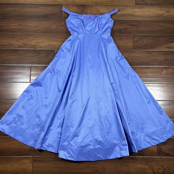 Free People Women's Size 2 Cornflower Blue Alinda‎ Off The Shoulder Midi Dress - Picture 1 of 14